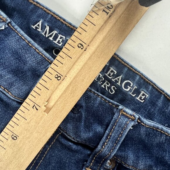 American Eagle Shorts Women's 27* Hi Rise Shortie Blue Cuffed Denim Jorts Tag 4 - Picture 15 of 16